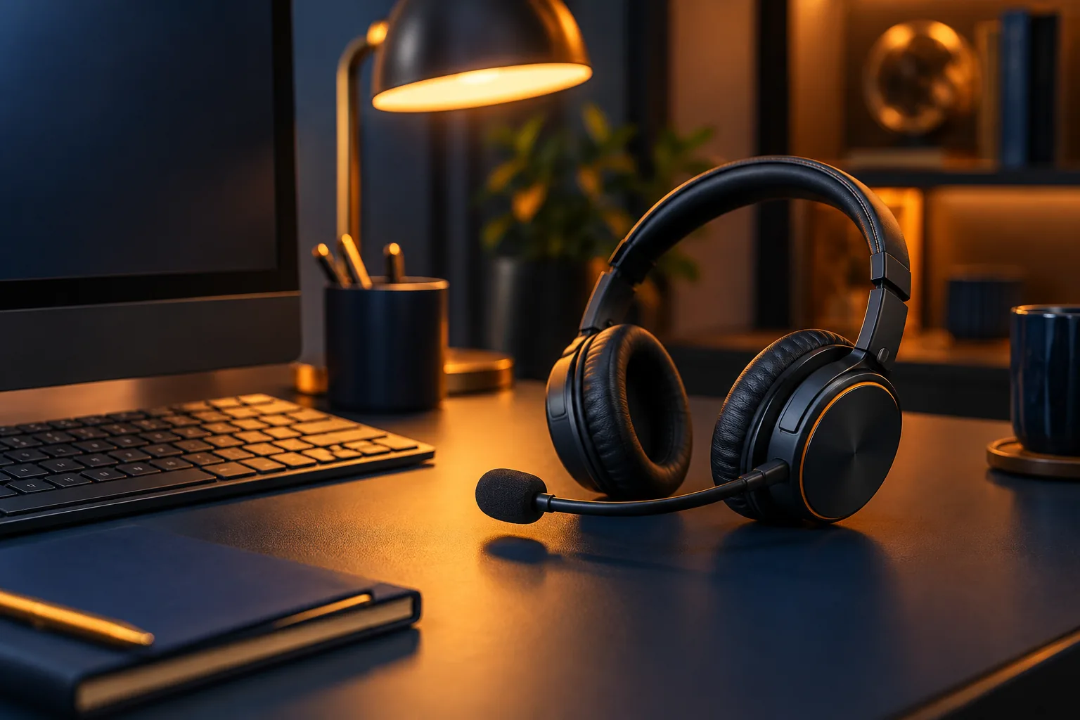 Headset on a support desk for 1xSlots contact information